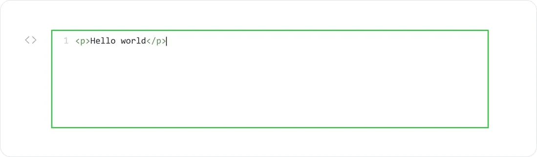Ghost's HTML card in its editing state: a line-numbered code field with an HTML snippet